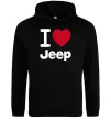 Мужская толстовка (худи) I Love Jeep Черный фото