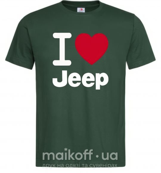 Чоловіча футболка I Love Jeep Темно-зелений фото
