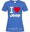 Жіноча футболка I Love Jeep Яскраво-синій фото