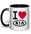 Чашка с цветной ручкой I Love Kia Черный Чашка с цветной ручкой I Love Kia Черный фото