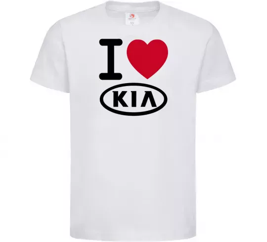 Детская футболка I Love Kia Белый фото