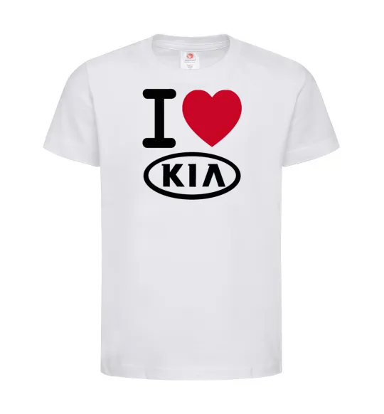 Дитяча футболка I Love Kia Білий фото