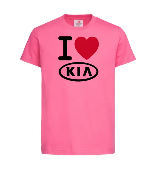 Дитяча футболка I Love Kia Яскраво-рожевий фото