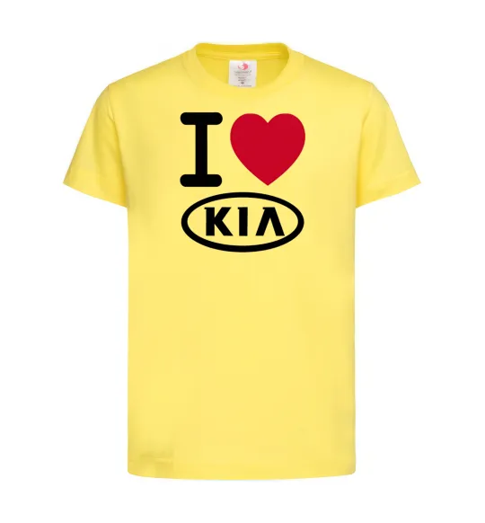 Дитяча футболка I Love Kia Лимонний фото