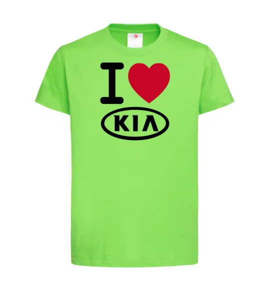 Дитяча футболка I Love Kia Лаймовий фото