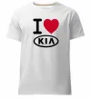 Мужская премиум футболка I Love Kia Белый фото