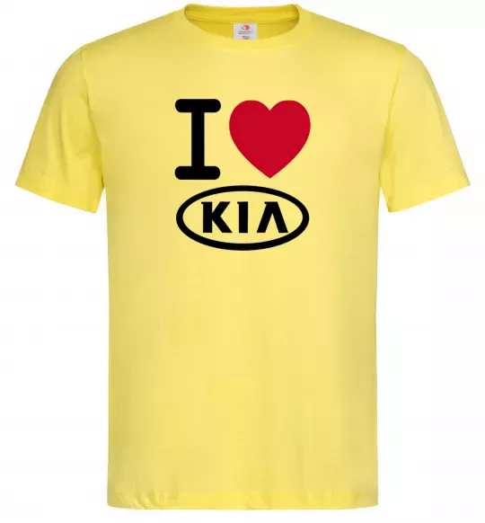 Мужская футболка I Love Kia Лимонный фото