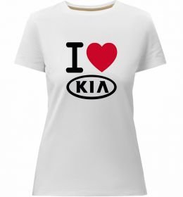 Женская премиум футболка I Love Kia