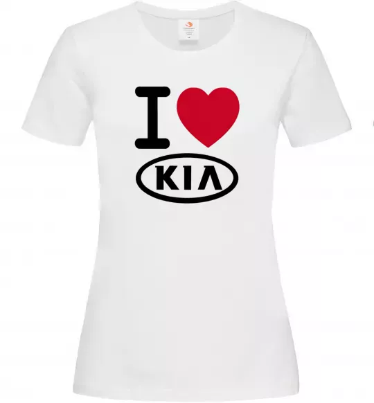 Женская футболка I Love Kia Белый фото
