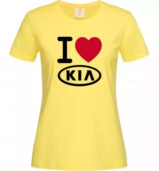 Женская футболка I Love Kia Лимонный фото