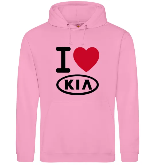 Мужская толстовка (худи) I Love Kia Розовый фото