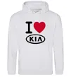 Женская толстовка (худи) I Love Kia Серый меланж Женская толстовка (худи) I Love Kia Серый меланж фото