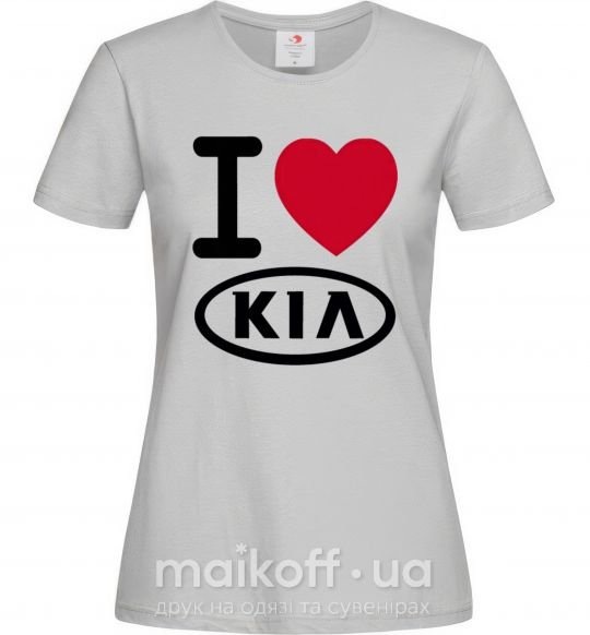 Женская футболка I Love Kia Серый фото