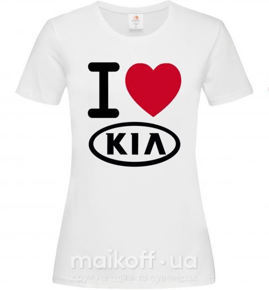 Женская футболка I Love Kia Белый фото