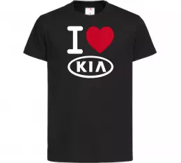 Детская футболка I Love Kia Черный фото