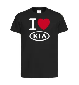 Детская футболка I Love Kia Черный фото