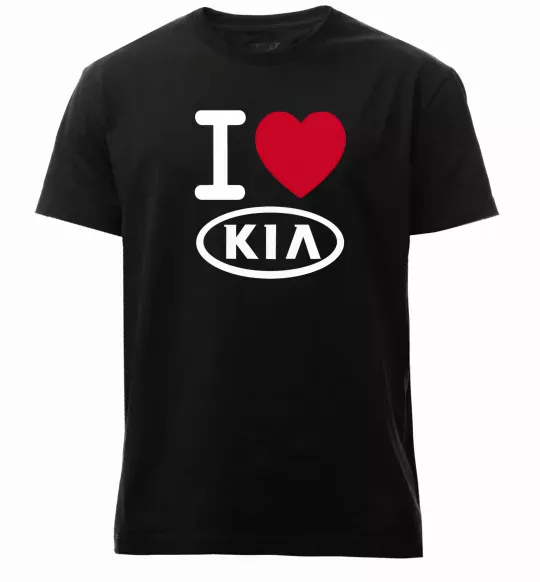 Мужская премиум футболка I Love Kia Черный фото