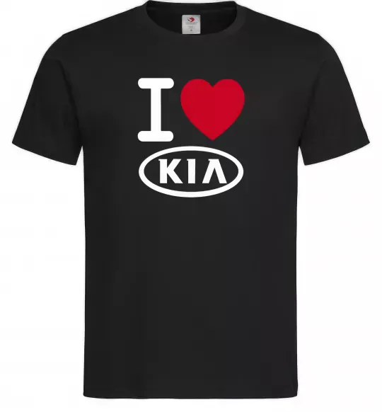 Мужская футболка I Love Kia Черный фото
