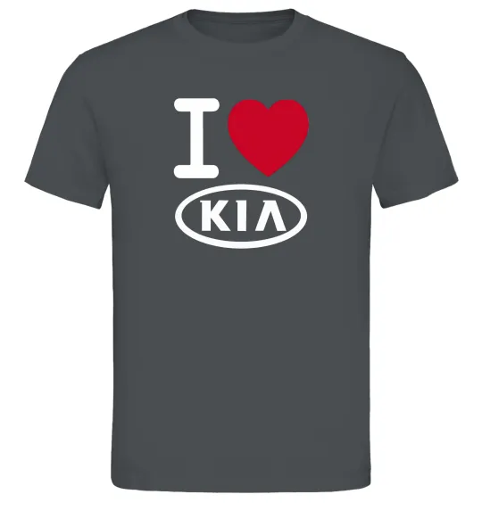 Мужская футболка I Love Kia Графит фото
