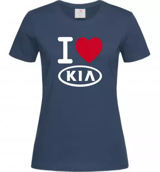 Женская футболка I Love Kia Темно-синий фото