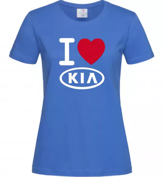 Женская футболка I Love Kia Ярко-синий фото