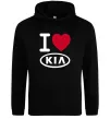 Женская толстовка (худи) I Love Kia Черный Женская толстовка (худи) I Love Kia Черный фото