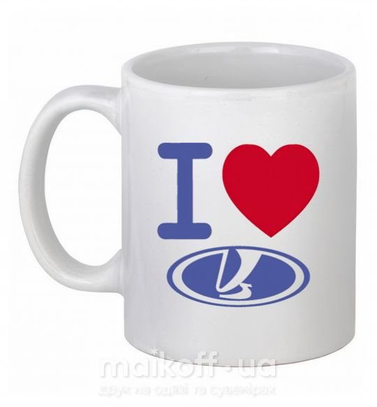 Чашка керамічна I Love Lada Білий фото