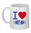 Чашка керамическая I Love Lada Белый фото