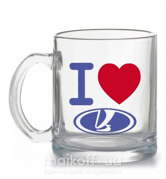 Чашка стеклянная I Love Lada Прозрачный фото