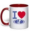 Чашка з кольоровою ручкою I Love Lada Червоний Чашка з кольоровою ручкою I Love Lada Червоний фото