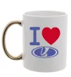 Чашка з кольоровою ручкою I Love Lada Золото Чашка з кольоровою ручкою I Love Lada Золото фото