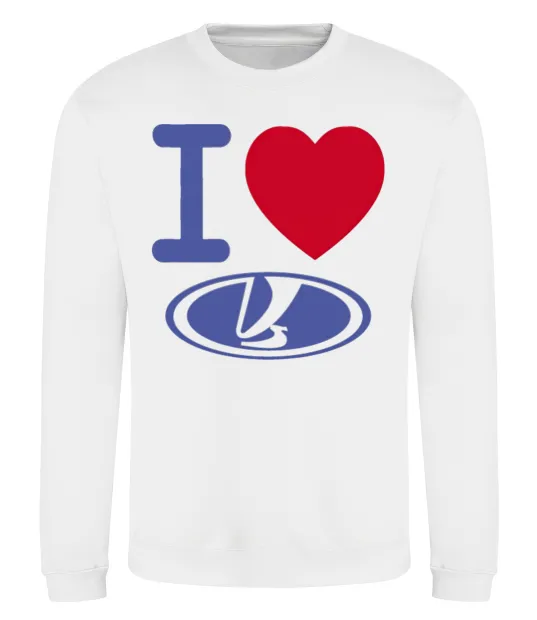 Світшот I Love Lada Білий фото