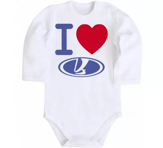 Дитячий бодік I Love Lada Білий фото