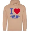 Чоловіча толстовка (худі) I Love Lada Пісочний фото