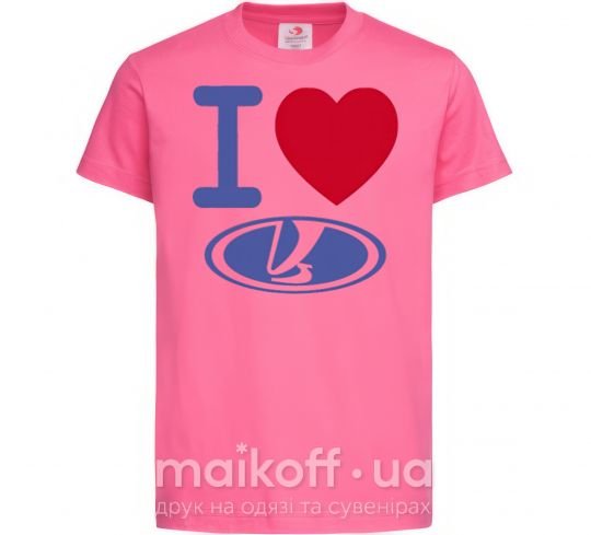 Детская футболка I Love Lada Ярко-розовый фото