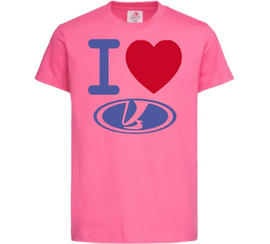 Дитяча футболка I Love Lada Яскраво-рожевий фото