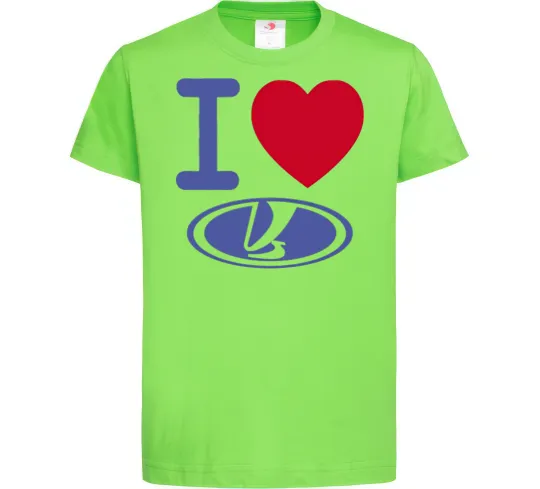 Дитяча футболка I Love Lada Лаймовий фото
