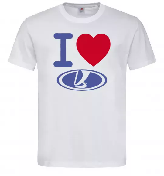 Чоловіча футболка I Love Lada Білий фото