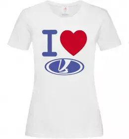 Женская футболка I Love Lada Белый фото