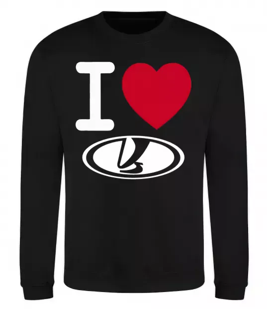 Світшот I Love Lada Чорний фото