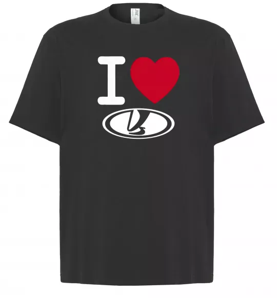 Футболка Оверсайз I Love Lada Черный фото