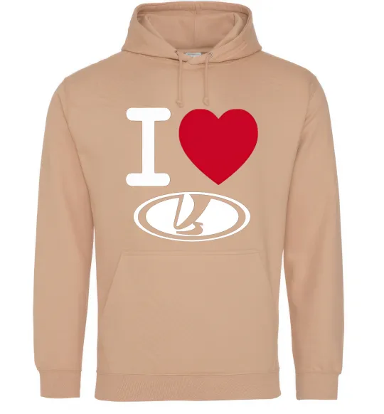 Жіноча толстовка (худі) I Love Lada Пісочний фото