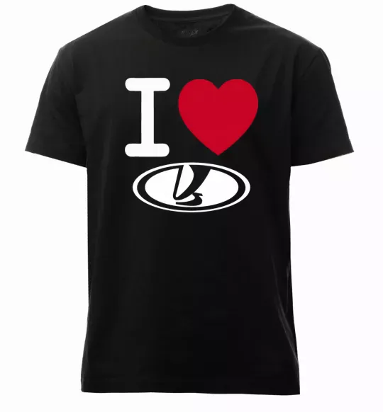 Мужская премиум футболка I Love Lada Черный фото