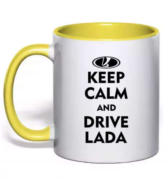 Чашка з кольоровою ручкою Drive Lada Сонячно жовтий фото