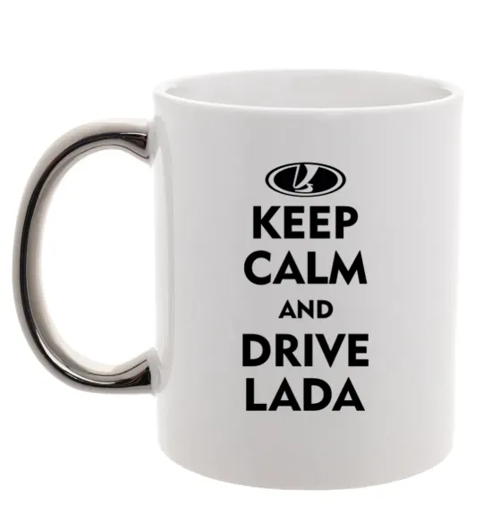 Чашка з кольоровою ручкою Drive Lada Срібло фото