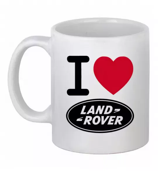 Чашка керамічна I Love Land Rover Білий фото