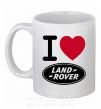 Чашка керамічна I Love Land Rover Білий фото