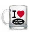 Чашка стеклянная I Love Land Rover Прозрачный фото