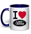 Чашка с цветной ручкой I Love Land Rover Глубокий темно-синий фото