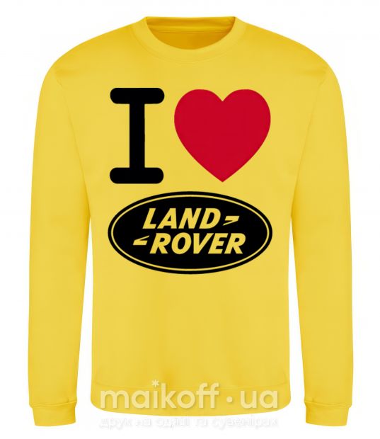Світшот I Love Land Rover Сонячно жовтий фото
